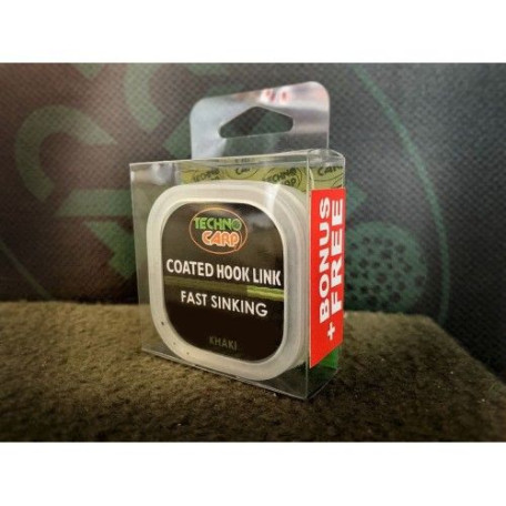 Поводочный материал в оплетке TechnoCarp Coated Hook Link 20lb/10кг (10м) Khaki