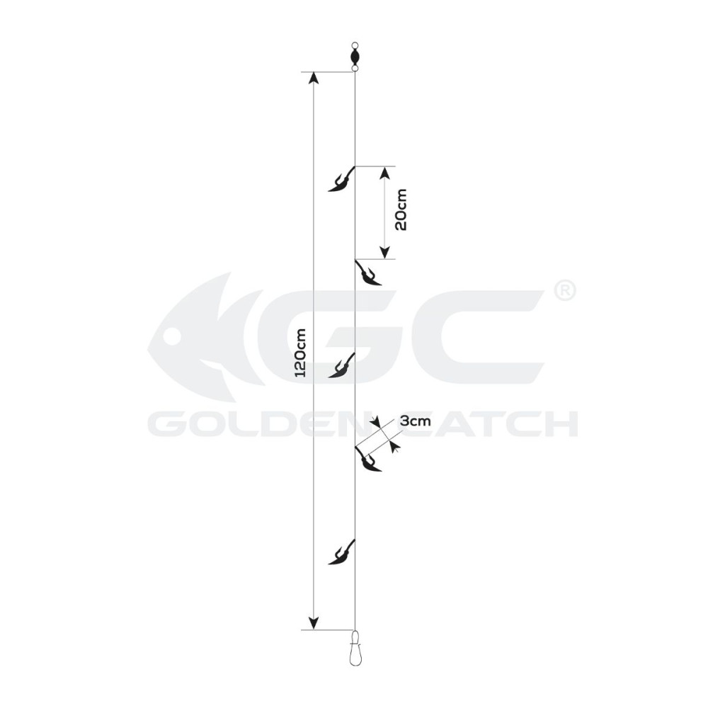 Самодур GC Aji Sabiki FS105 №6 Natural (5 крючков)
