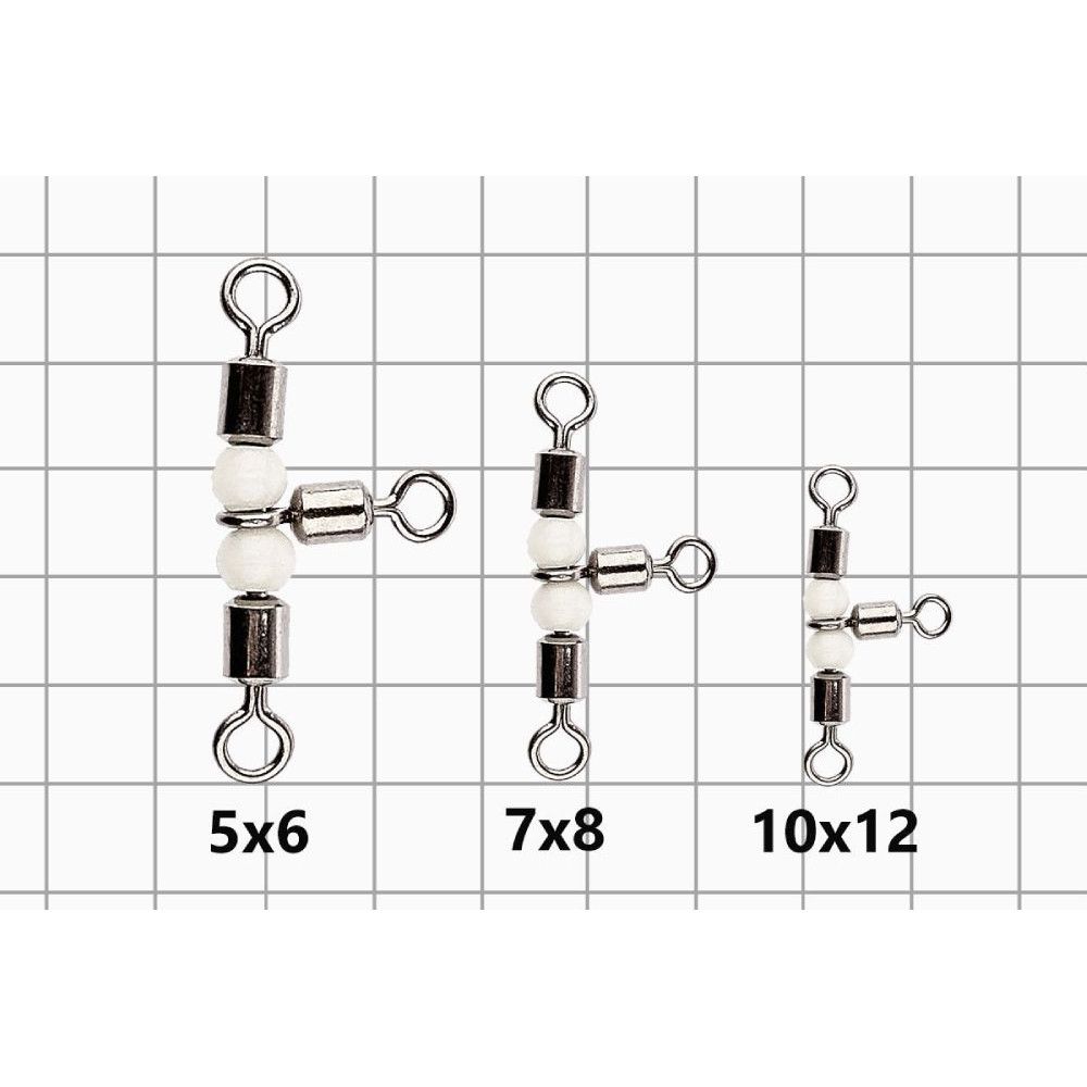 Вертлюг Kalipso Swivel triple with beads 1031 тройной с бусинками №10×12 (5 шт.)