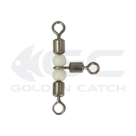 Вертлюг Golden Catch потрійний з намистинами №10×12 (5 шт.)