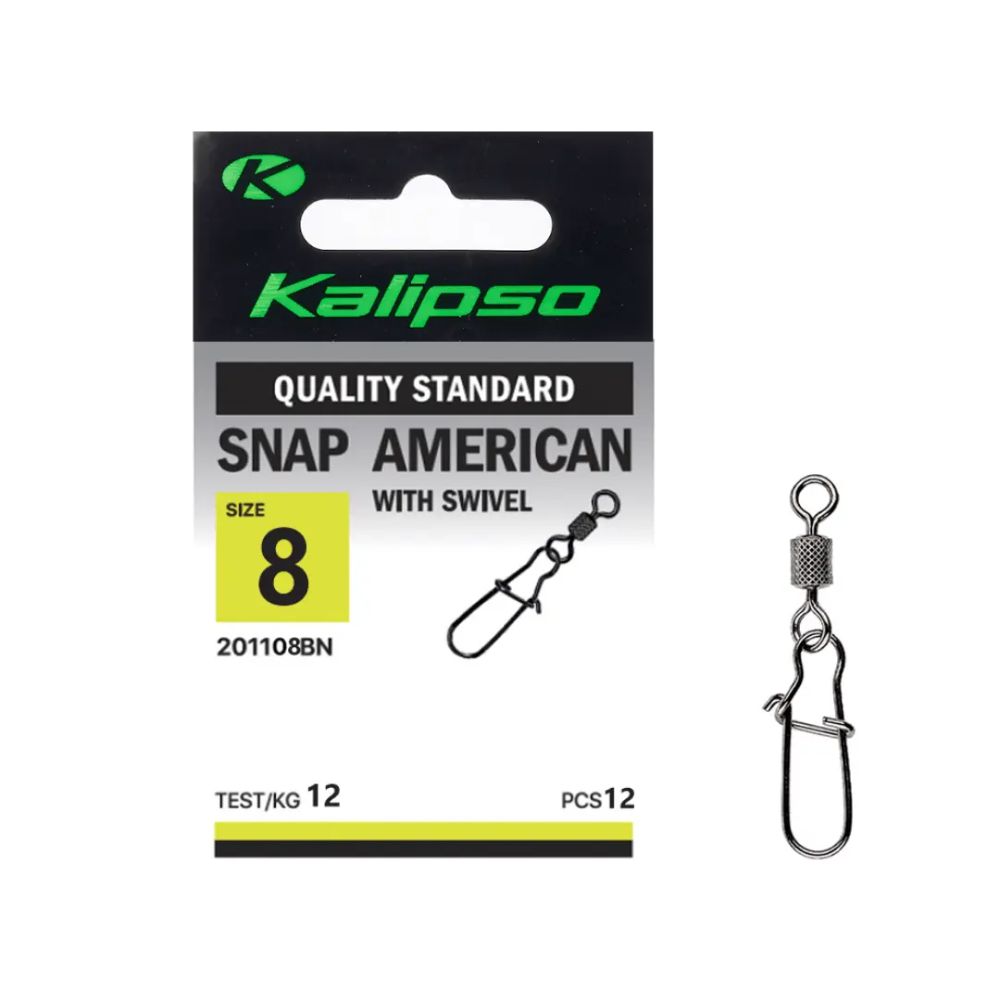 Застежка Kalipso Snap American with swivel 2011BN №8 12кг (12 шт.) 