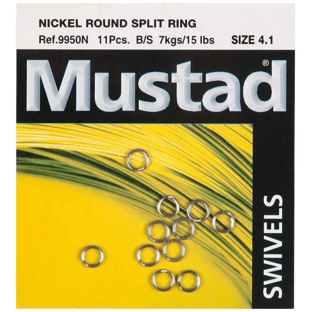 Кільця заводні Mustad Nickel Round Split Ring 9950N Ø-6.7мм 15кг (9 шт.)