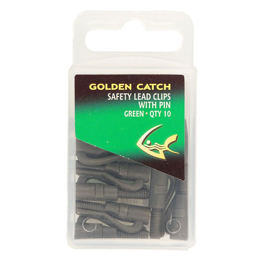 Кліпса Golden Catch безпечна Safety Lead Clips With Pin Green (10шт)