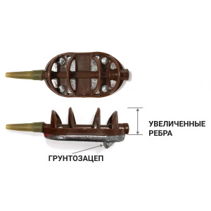 Годівниця Fanatik Флет з грунтозацепом, 60г