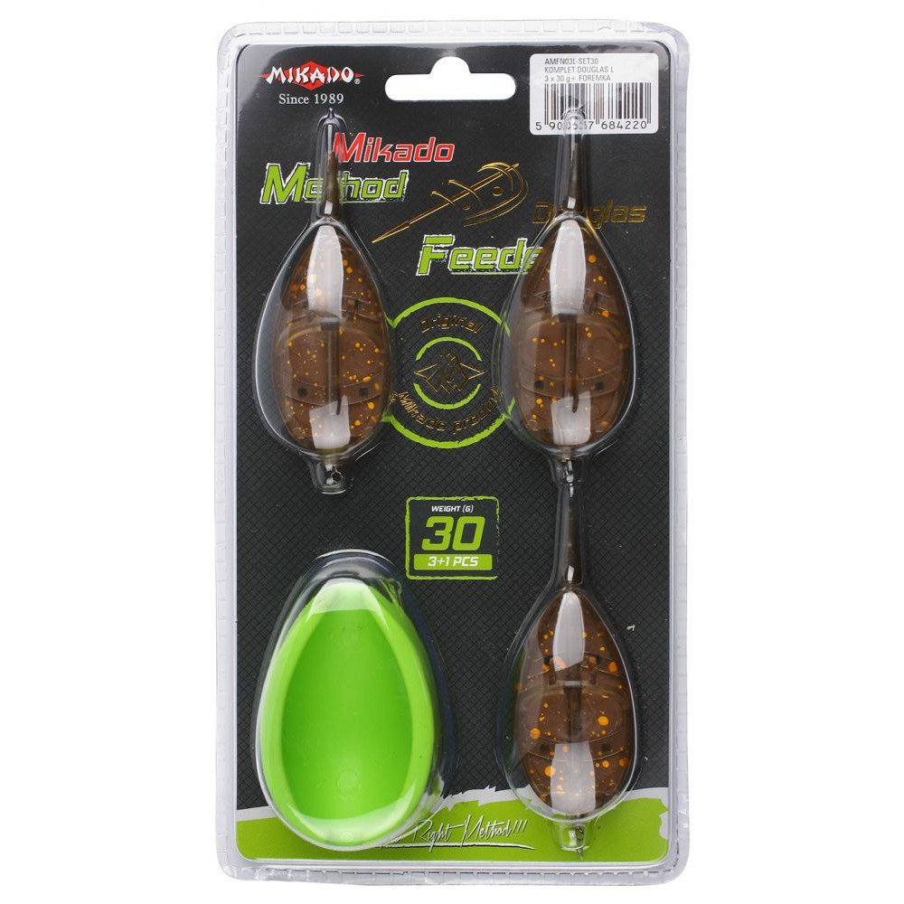 Набор кормушек Mikado Method Feeder Douglas Set L 3+1 с формой 3×70g