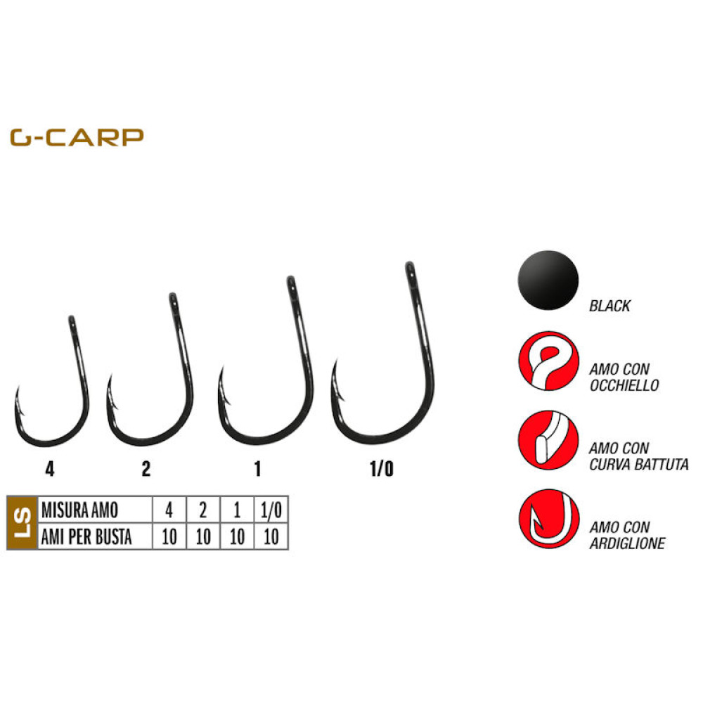 Крючок Gamakatsu G-CARP Specialist Hook №2 (10шт.)