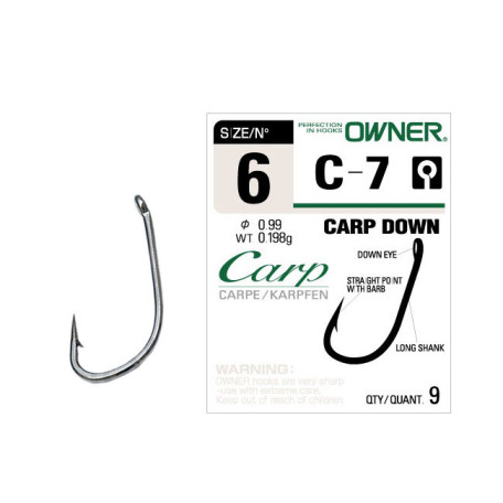 Крючок Owner Carp Down C-7 №1 (8шт)