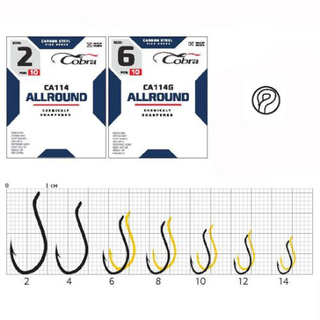 Крючок Cobra Beak Gold ALLROUND CA114G №14 (10шт.)