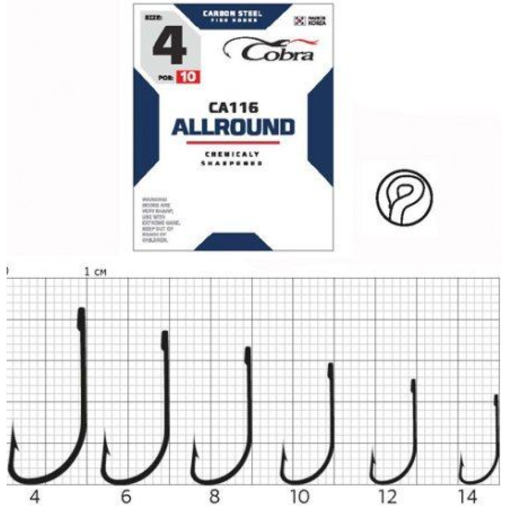 Гачок Cobra Crystal ALLROUND CA116 №12 (10шт.)