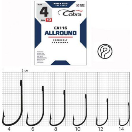 Крючок Cobra Crystal ALLROUND CA116 №12 (10шт.)