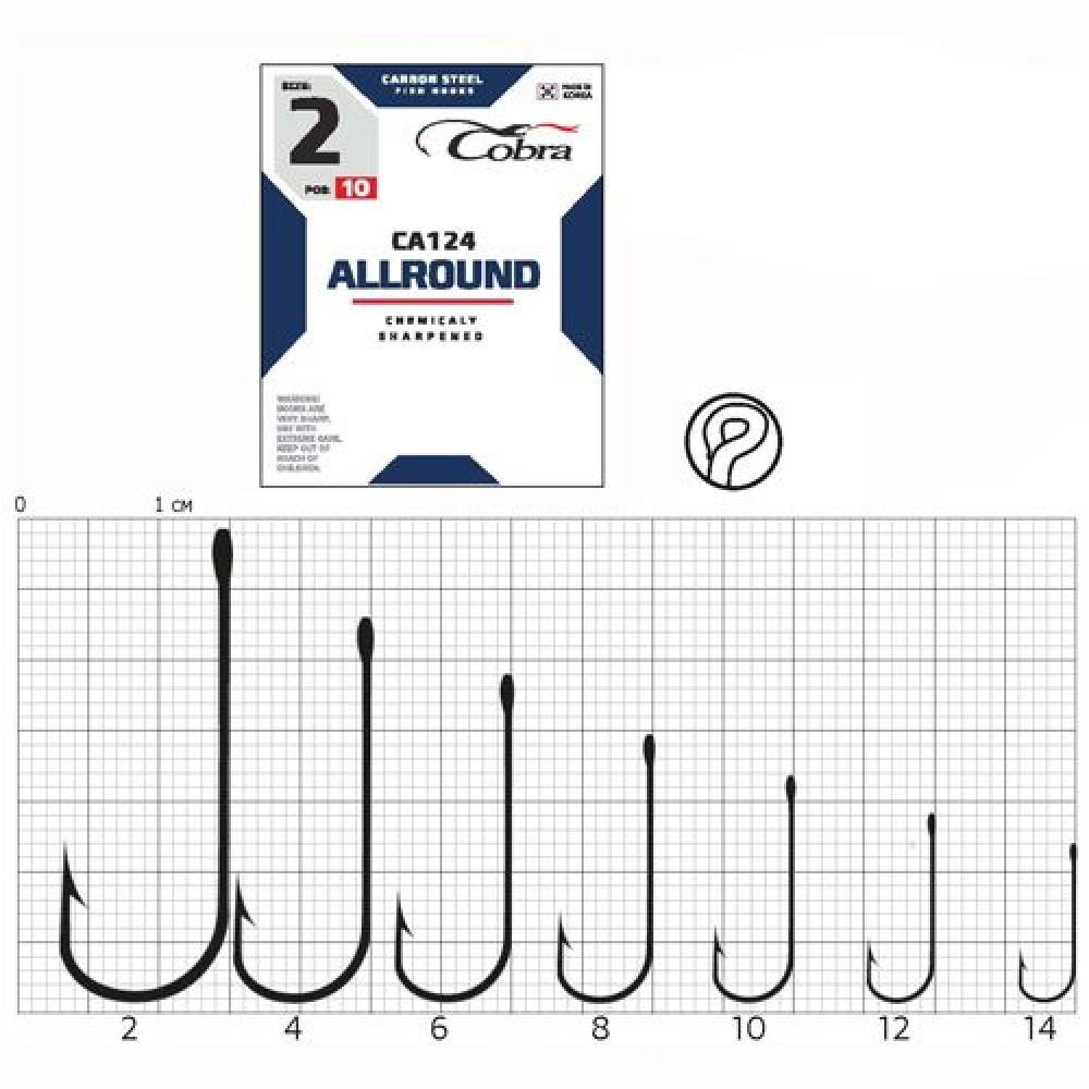 Крючок Cobra ALLROUND CA124 №10 (10 шт.)