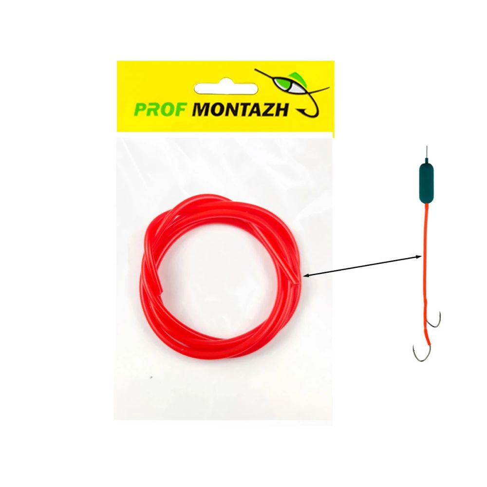 Трубка для монтажей на сома ProfMontazh Catfish Tube Ø-2×4мм ↔100см Red