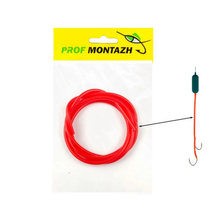 Трубка для монтажів на сома ProfMontazh Catfish Tube Ø-2×4мм ↔100см Red