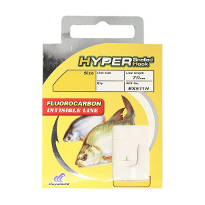 Крючок с поводком из флюорокарбона Hayabusa EX511N 0.19мм №4 (8шт.)