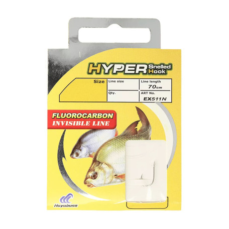 Крючок с поводком из флюорокарбона Hayabusa EX511N 0.19мм №4 (8шт.)