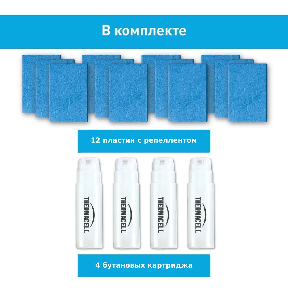 Набір запасний Thermacell E-4 Repellent Refills - Earth Scent на 48 годин (4 газових картриджа + 12 пластин)