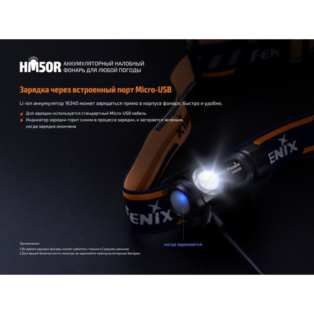 Фонарь налобный Fenix HM50R XM-L2 U2