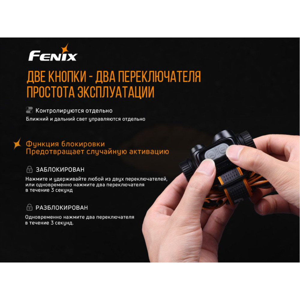 Фонарь налобный Fenix HM65R + фонарь ручной Fenix E01 V2.0 в подарок
