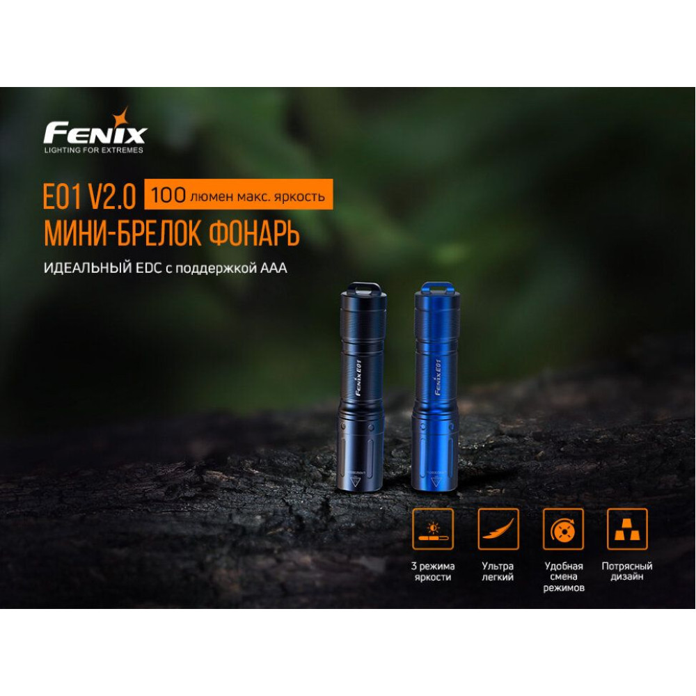 Фонарь налобный Fenix HM65R + фонарь ручной Fenix E01 V2.0 в подарок
