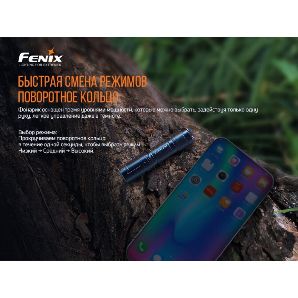 Фонарь налобный Fenix HM65R + фонарь ручной Fenix E01 V2.0 в подарок