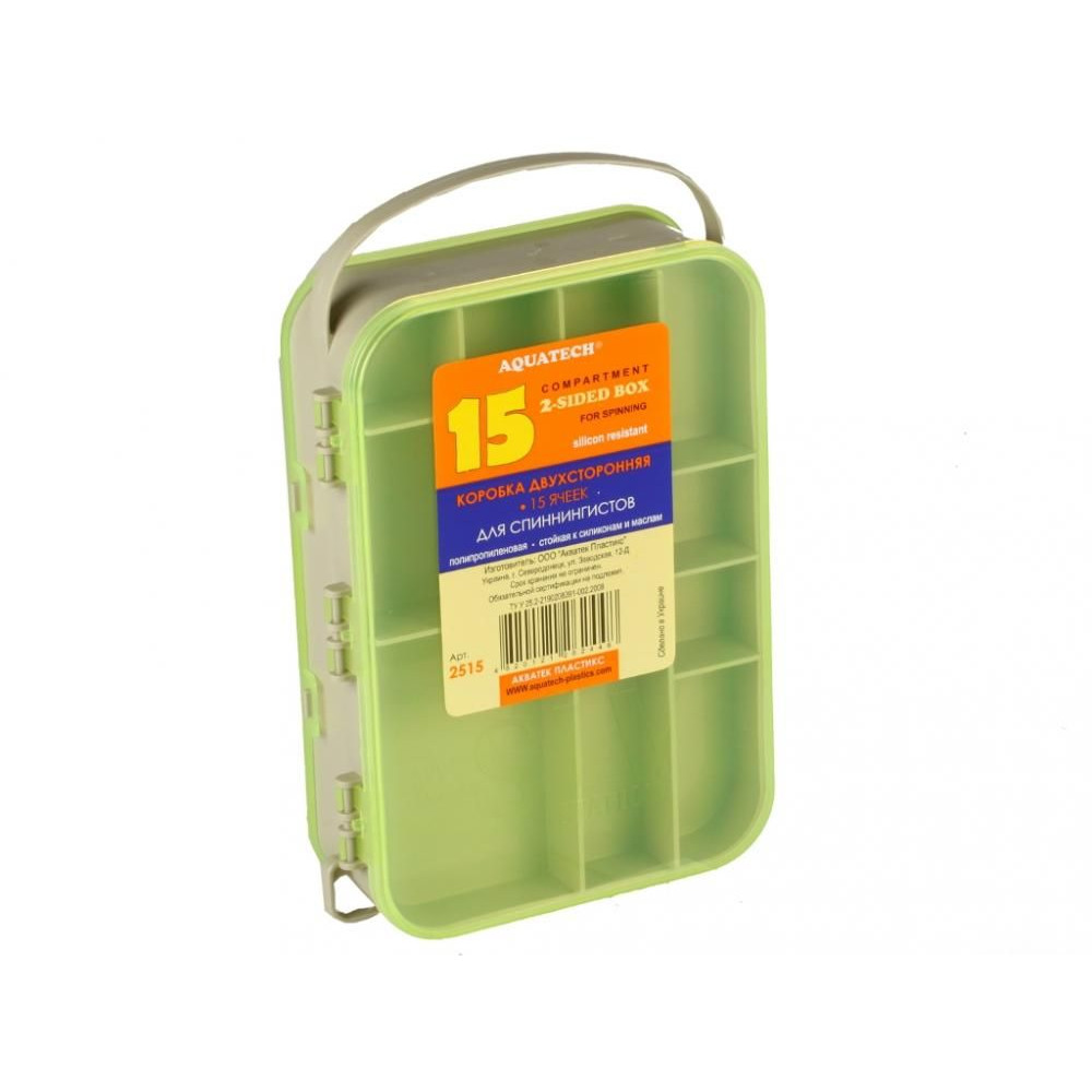 Коробка AQUATECH 2515 двухсторонняя (15 ячеек)